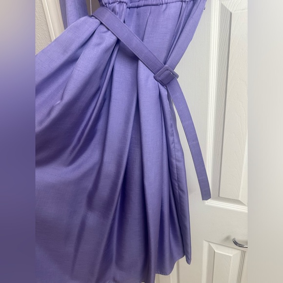 Leslie Fay 80s vintage midi purple button down dress long sleeves Size 8 - Picture 6 of 13